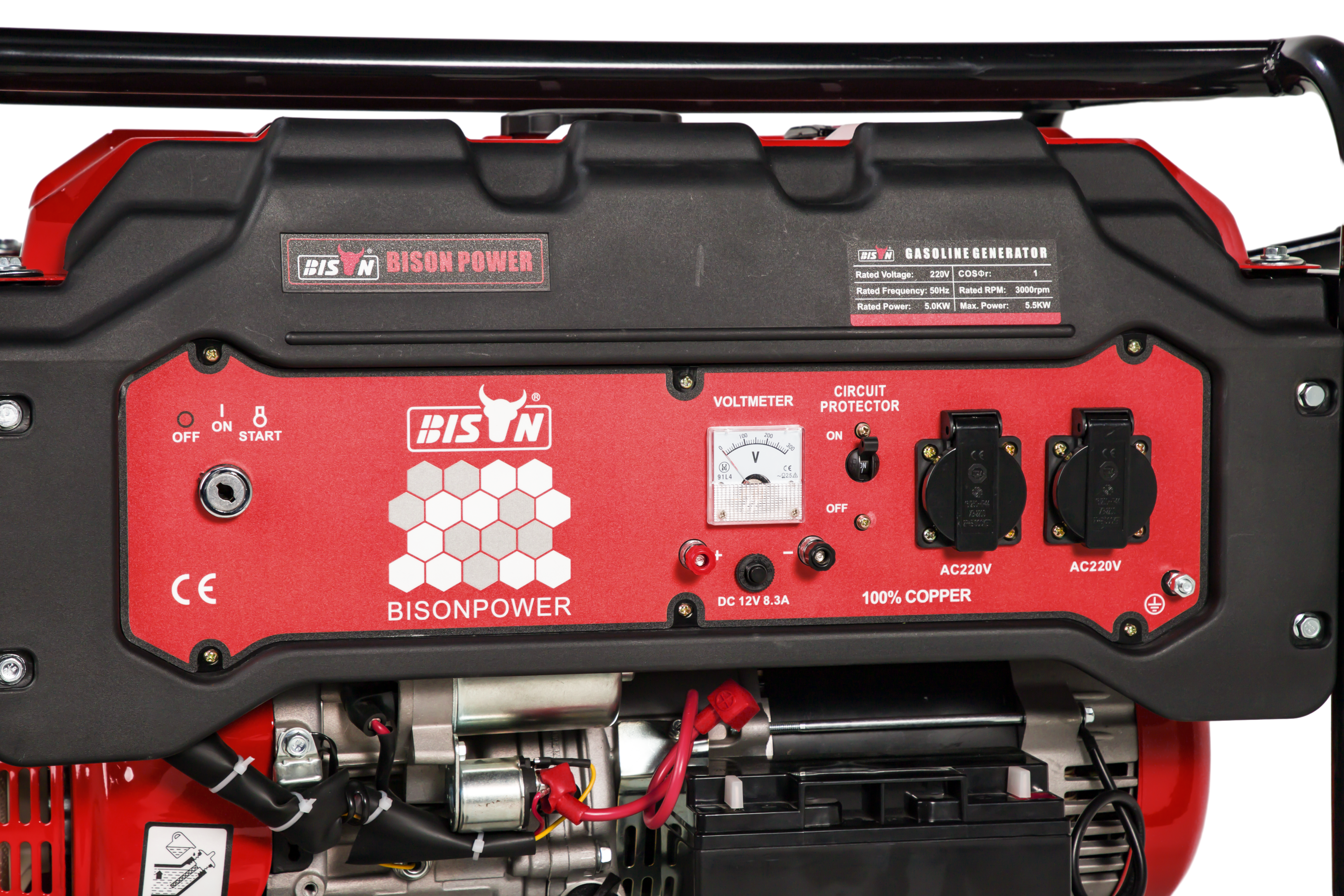 Генератор бензиновый BISON BS6500EP (5,0 кВт), изображение 19