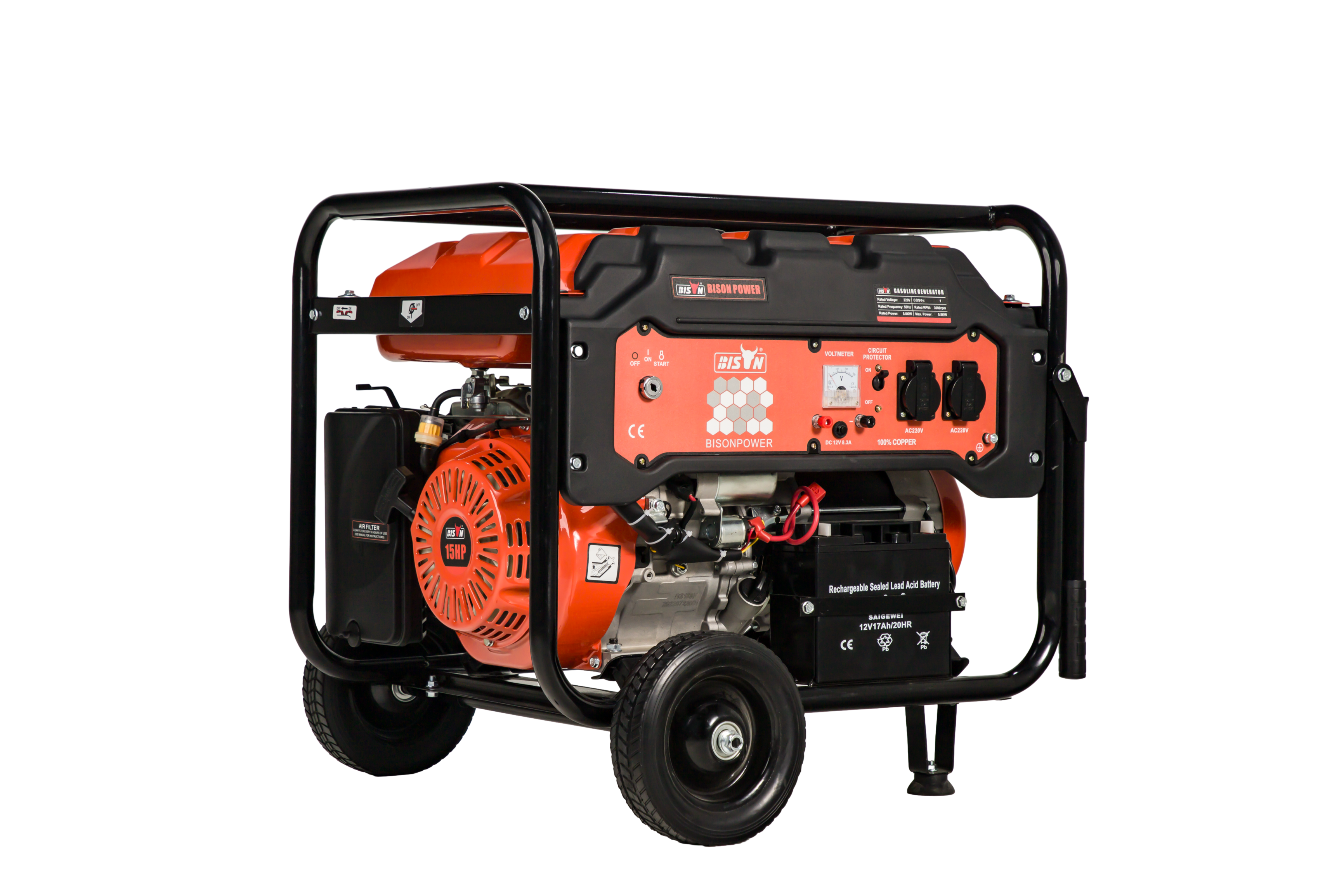 Генератор бензиновый BISON BS6500EP (5,0 кВт), изображение 5