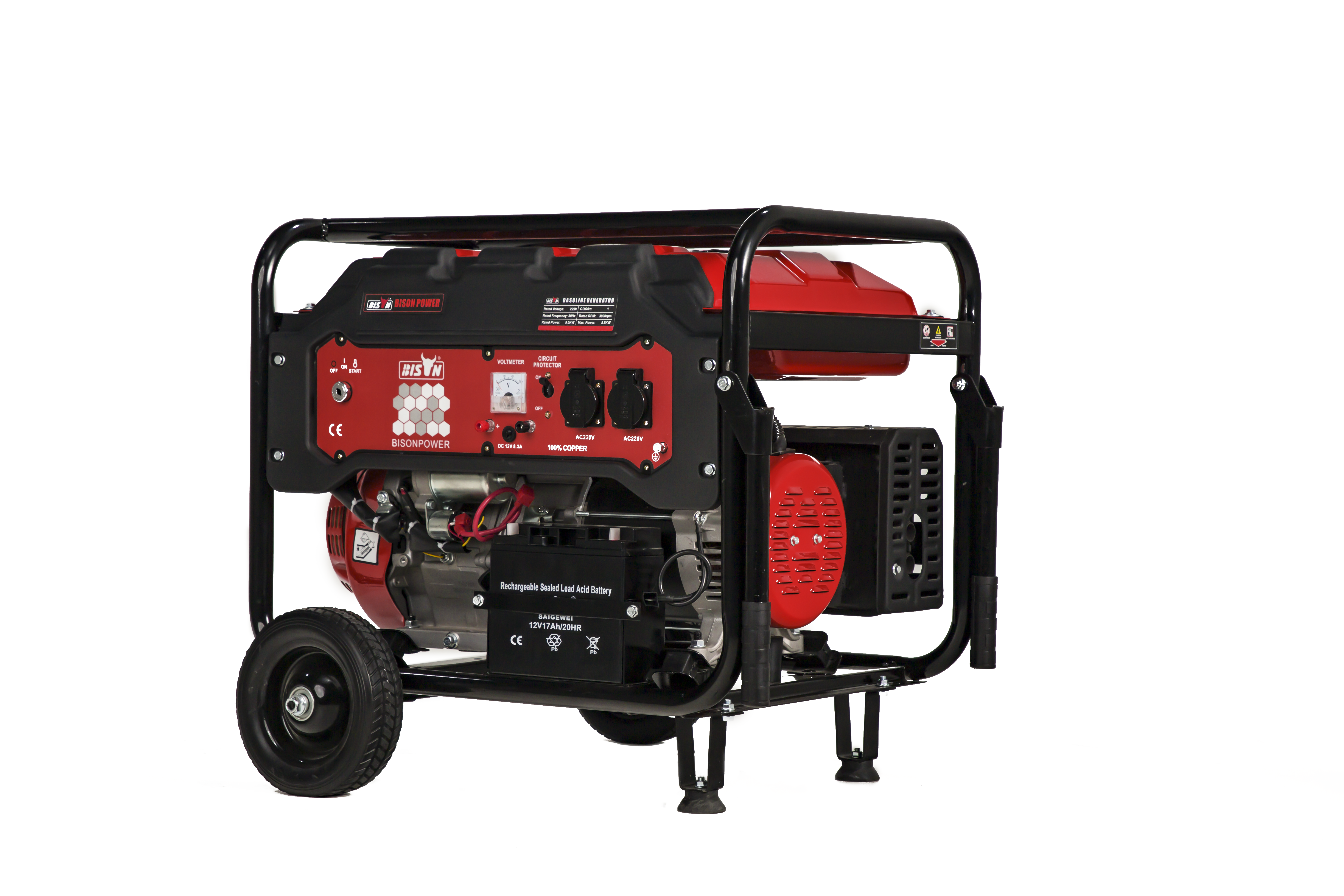 Генератор бензиновый BISON BS6500EP (5,0 кВт), изображение 11