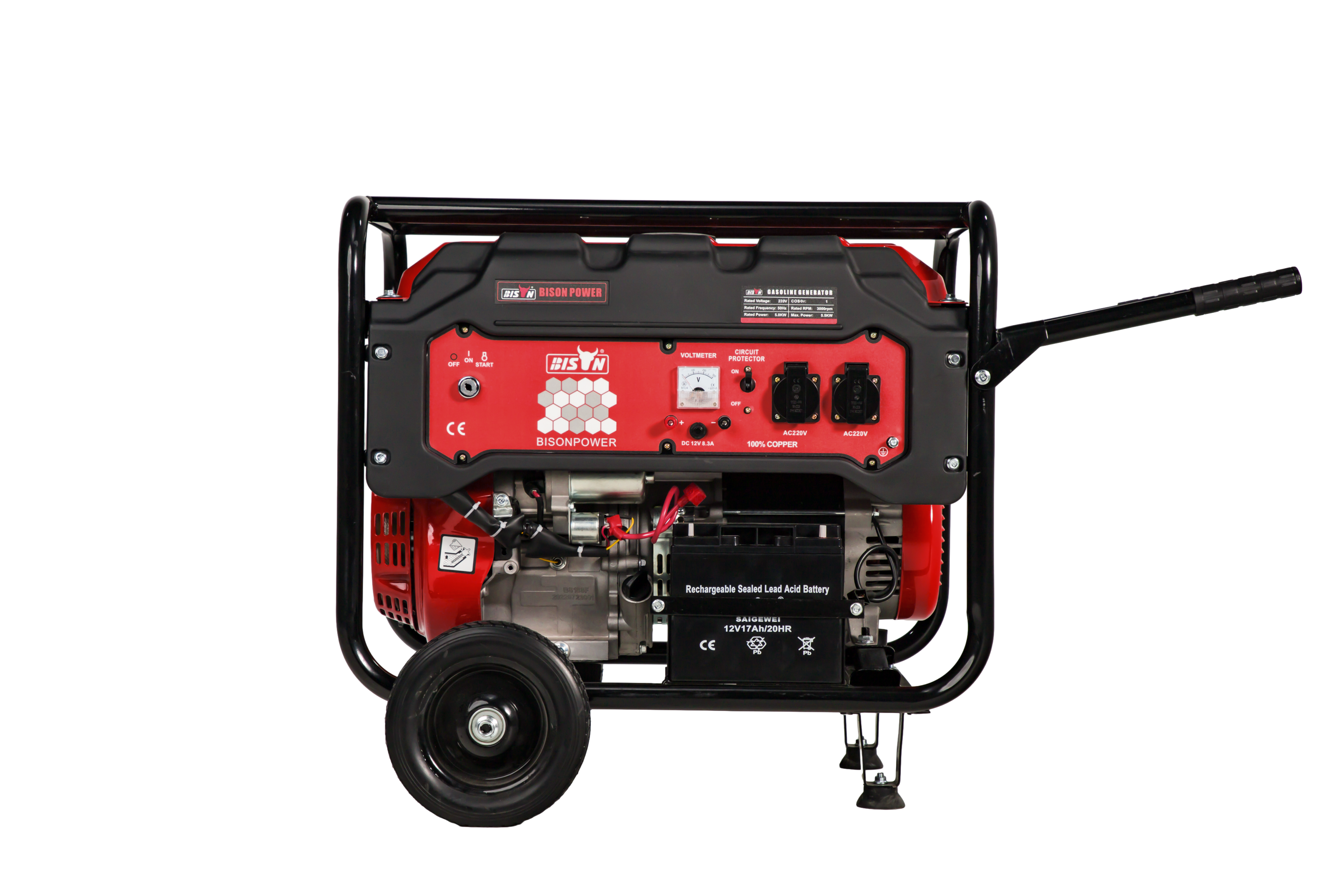 Генератор бензиновый BISON BS6500EP (5,0 кВт), изображение 10