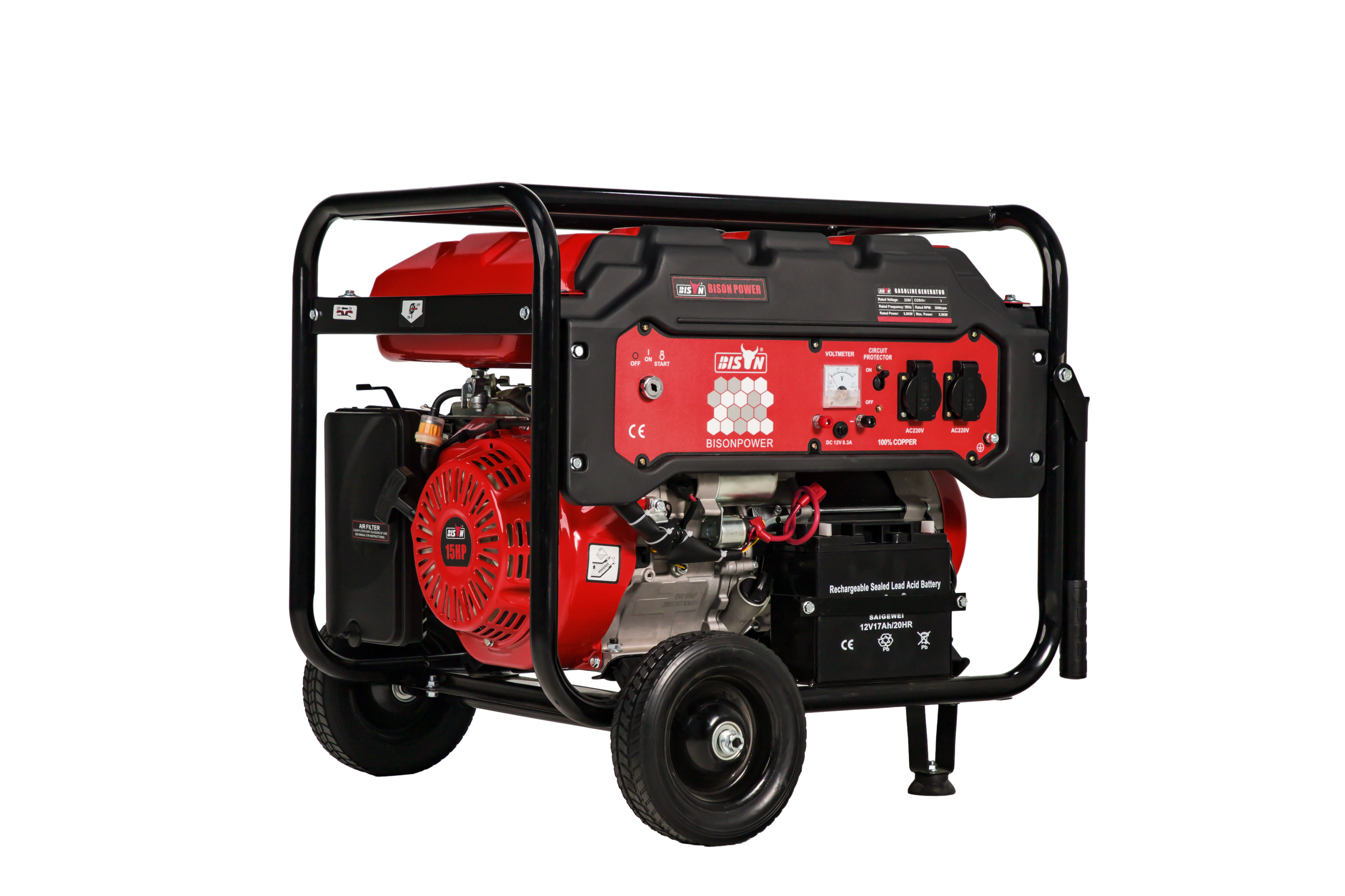 Генератор бензиновый BISON BS6500EP (5,0 кВт), изображение 9